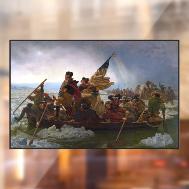 Crossing Delaware 1776: General George Washington Window Cling (Sheet 2)