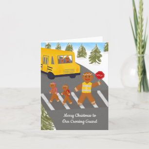 Crossing Guard School Bus Driver Christmas Holiday Letterpress Thank You Card