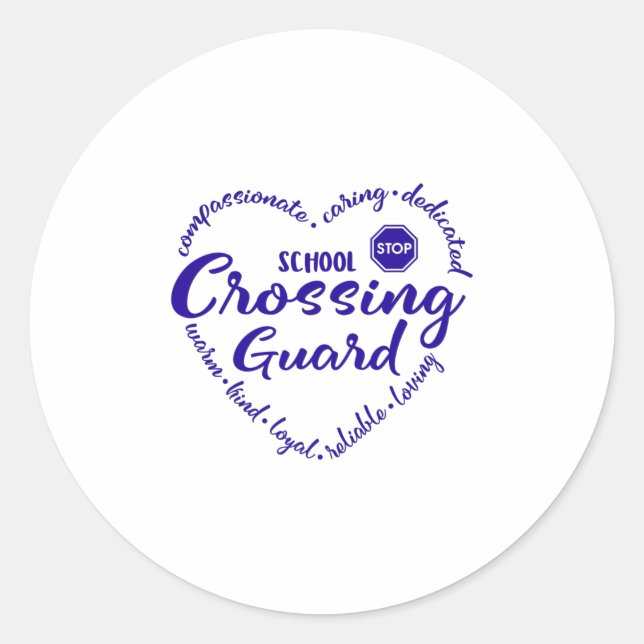 Crossing guard, school crossing guard classic round sticker (Front)