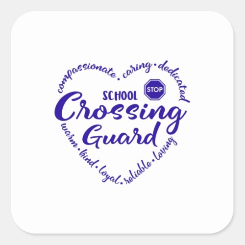 Crossing guard school crossing guard square sticker