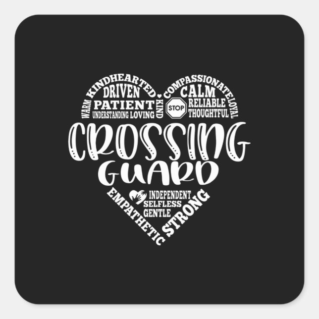 Crossing guard, school crossing guard square sticker (Front)