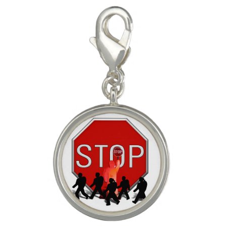 Crossing Guard W/kids & Stop Sign Charm