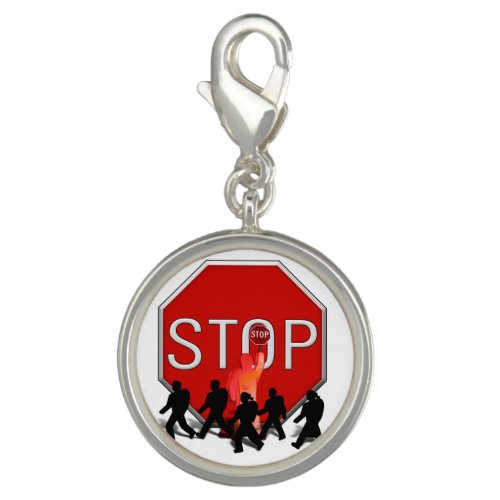 Crossing Guard wKids  Stop Sign Charm