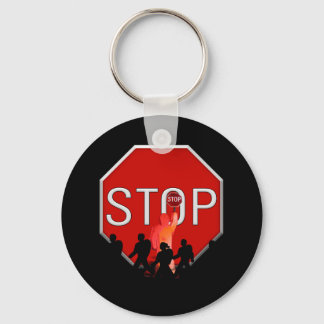 Crossing Guard w/Kids & Stop Sign Keychain