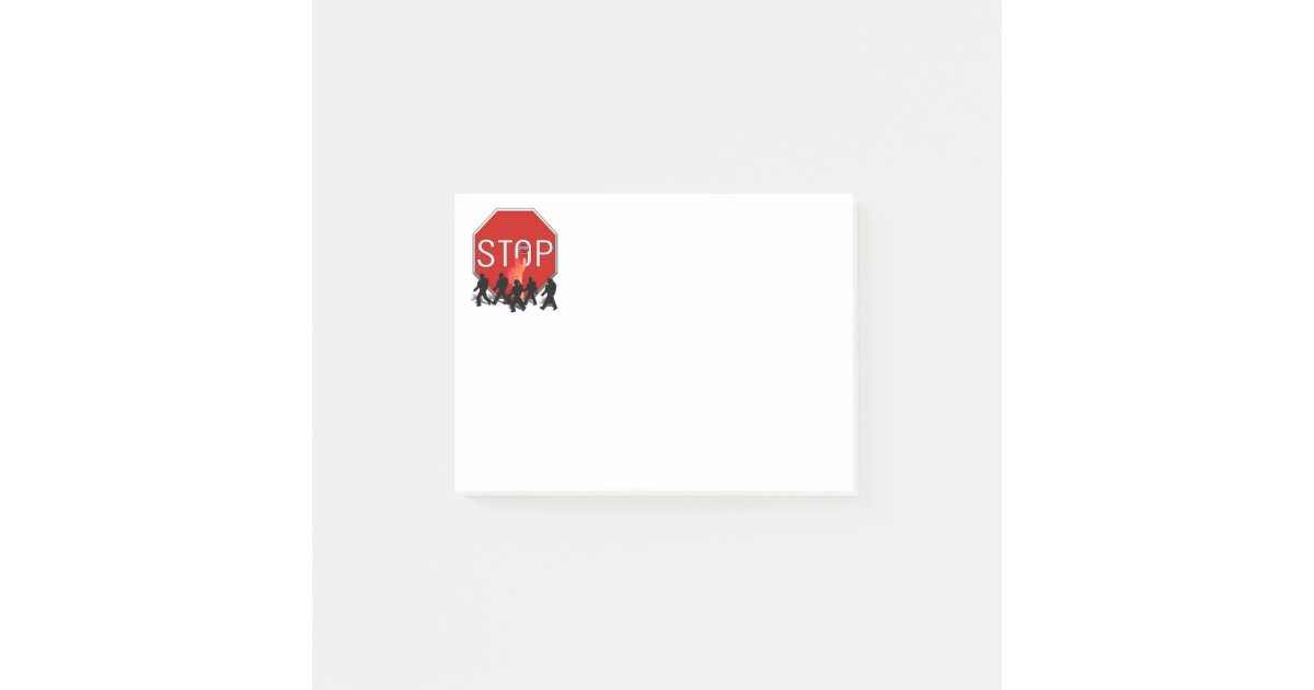Crossing Guard w/Kids & Stop Sign Post-it Notes | Zazzle