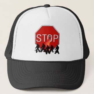 Crossing Guard w/Kids & Stop Sign Trucker Hat