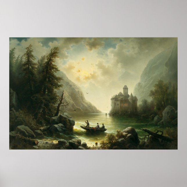 Crossing in a Moonlit Night – Albert Rieger Poster (Front)