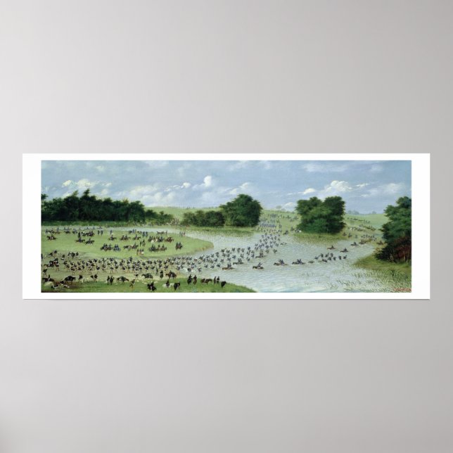 Crossing of the San Joaquin River, Paraguay, 1865 Poster (Front)