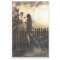 Crossing over, Portrait Floral Bird Fence Clock
