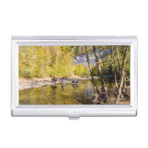 Crossing The Buffalo River Business Card Holder