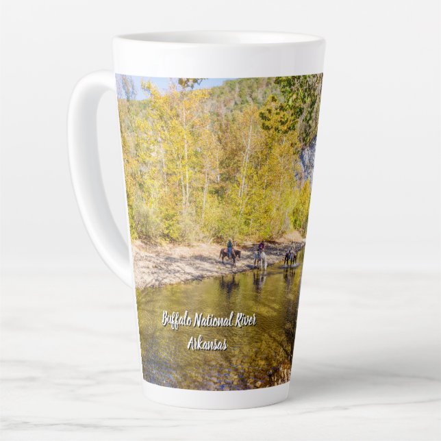 Crossing The Buffalo River Latte Mug (Left Angle)