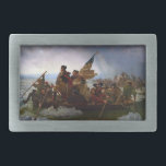 Crossing the Delaware River, George Washington Belt Buckle<br><div class="desc">General George Washington of the Continental Army crossing the Delaware River with troops. Hoping to surprise a Hessian force celebrating Christmas at their winter quarters in Trenton, New Jersey. This work by Emanuel Leutze (1816–1868) is in the public domain in its country of origin and other countries and areas where...</div>