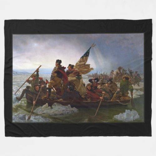 Crossing the Delaware River George Washington Fleece Blanket