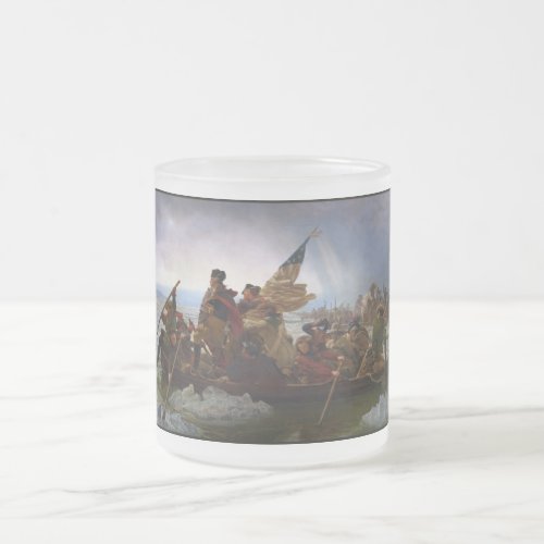 Crossing the Delaware River George Washington Frosted Glass Coffee Mug