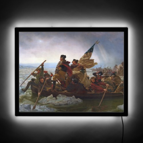 Crossing the Delaware River George Washington LED Sign