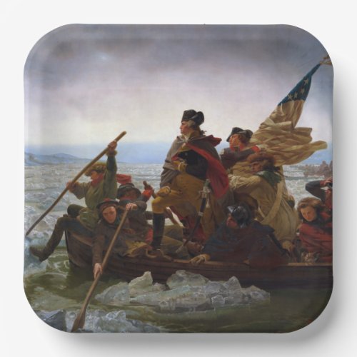Crossing the Delaware River George Washington Paper Plates