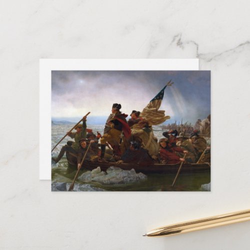 Crossing the Delaware River George Washington Postcard