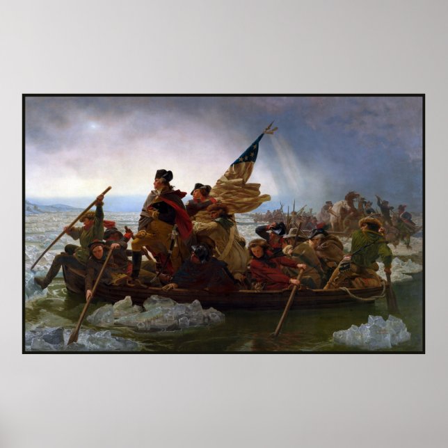 Crossing the Delaware River, George Washington Poster (Front)