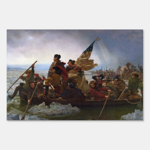 Crossing the Delaware River George Washington Sign