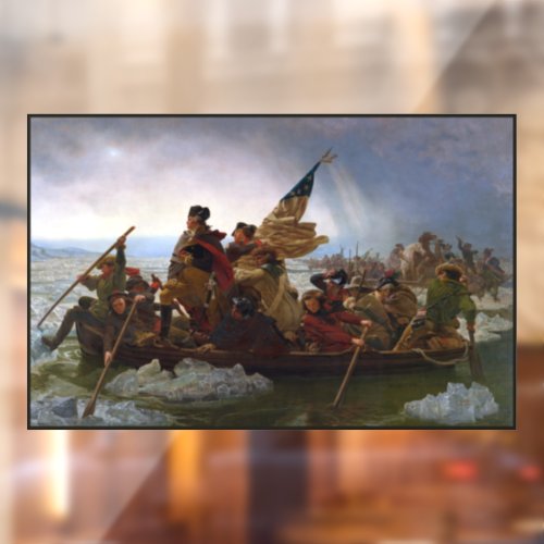 Crossing the Delaware River George Washington Window Cling