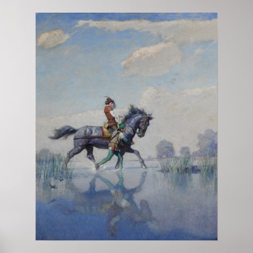 Crossing the Fens c 1916 by NC Wyeth Poster