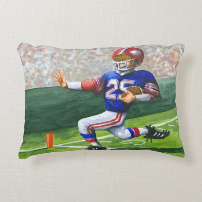 Crossing the Goal Line for a Touchdown Accent Pillow (Front)