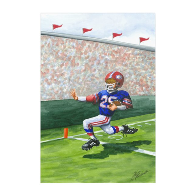 Crossing the Goal Line for a Touchdown Acrylic Print (Front)