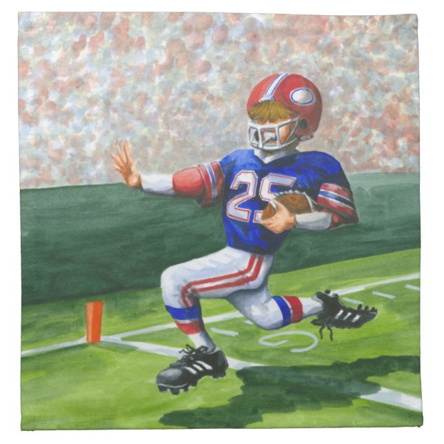 Crossing the Goal Line for a Touchdown Cloth Napkin (Front)