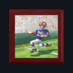 Crossing the Goal Line for a Touchdown Jewelry Box<br><div class="desc">Hear the crowd roar as they watch their favorite football player crossing the goal line for a touchdown! Jay Throckmorton painted this dynamic scene. Buy a copy for yourself or give it as a gift to the football fan in your life!</div>