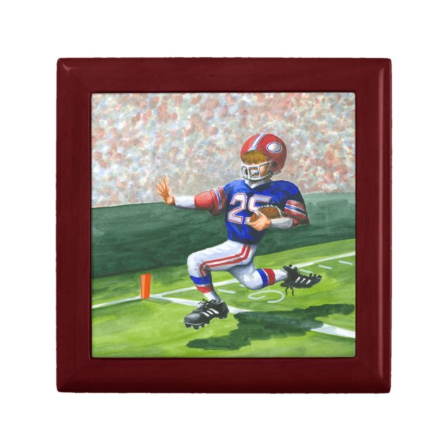 Crossing the Goal Line for a Touchdown Jewelry Box (Front)