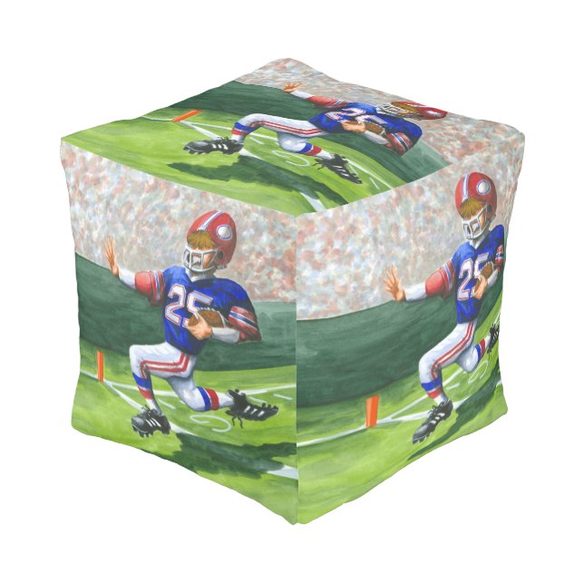 Crossing the Goal Line for a Touchdown Pouf (Angled Front)