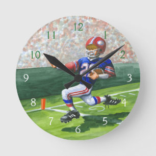Crossing the Goal Line for a Touchdown Round Clock