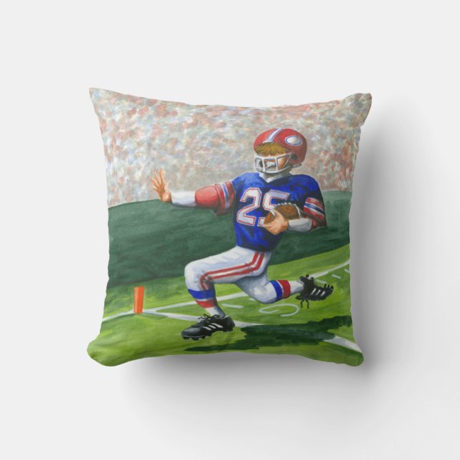 Crossing the Goal Line for a Touchdown Throw Pillow (Front)