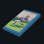 Crossing the Goal Line for a Touchdown Trifold Wallet<br><div class="desc">Hear the crowd roar as they watch their favorite football player crossing the goal line for a touchdown! Jay Throckmorton painted this dynamic scene. Buy a copy for yourself or give it as a gift to the football fan in your life!</div>