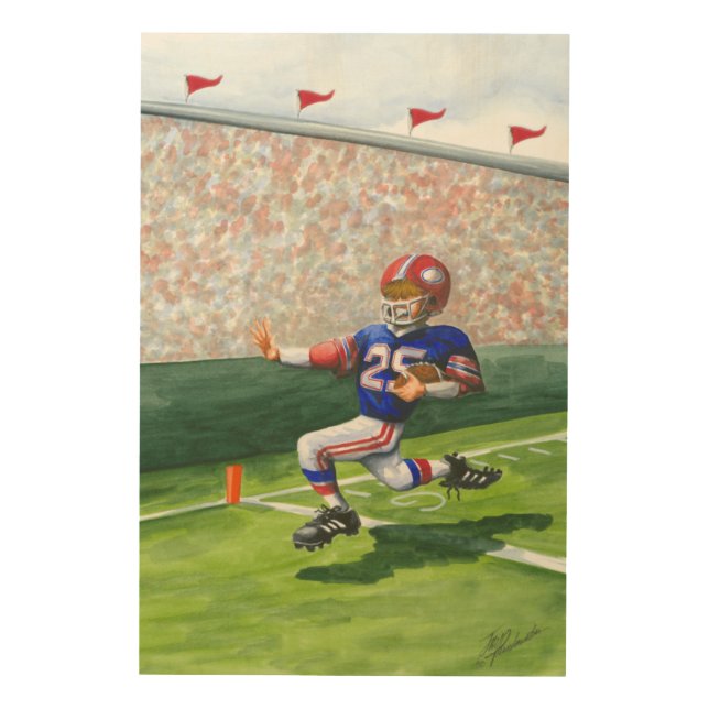 Crossing the Goal Line for a Touchdown Wood Wall Decor (Front)