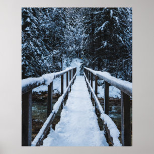Crossing the river in winter poster