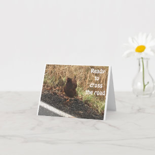 CROSSING THE ROAD TO SAY "HAPPY APRIL BIRTHDAY" CA CARD