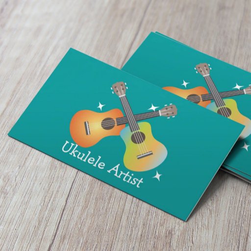 Customizable Crossing Ukes Ukulele Artist Business Card