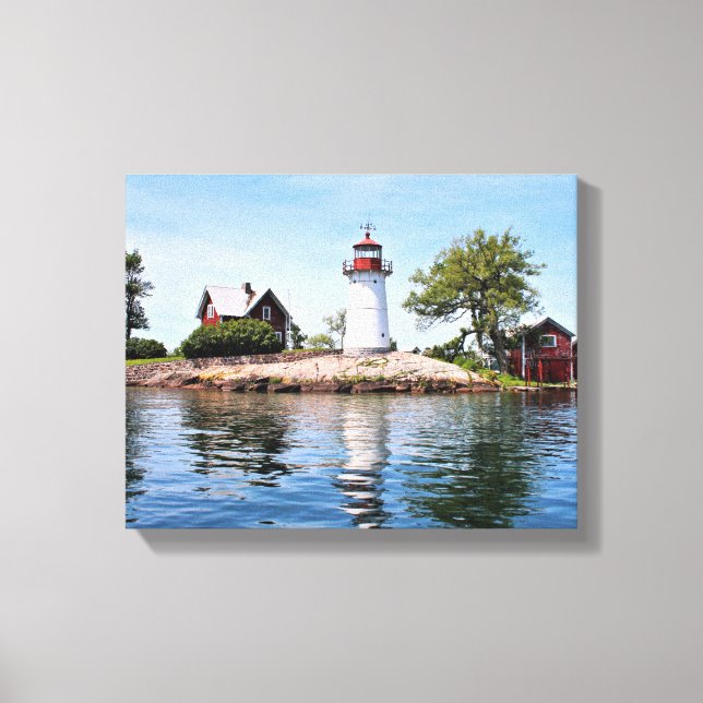 Crossover Island Lighthouse, NY Wrapped Canvas Print (Front)