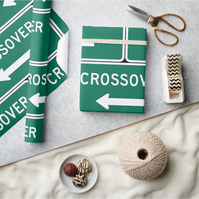 Crossover Road Sign Wrapping Paper (Creator Uploaded)