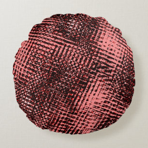 Crossrisks and snow in peach or salmon round pillow