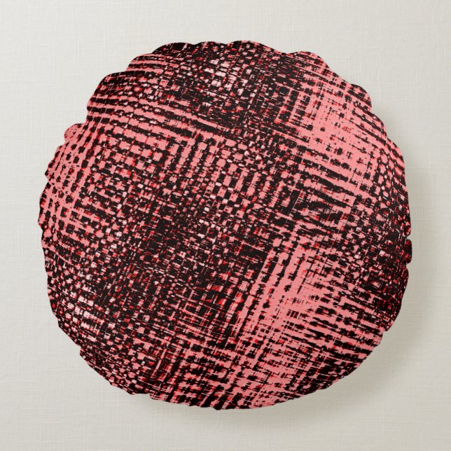 Crossrisks and snow in peach or salmon round pillow (Front)