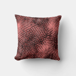 Crossrisks and snow in peach or salmon throw pillow