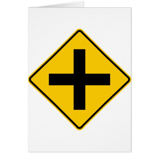 Crossroad Intersection Highway Sign Cards (Front)