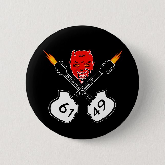 Crossroads Devil Blues Button (Front)