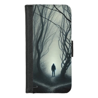 Crossroads in the Fog - Gloomy Forest Art Print iPhone 8/7 Wallet Case