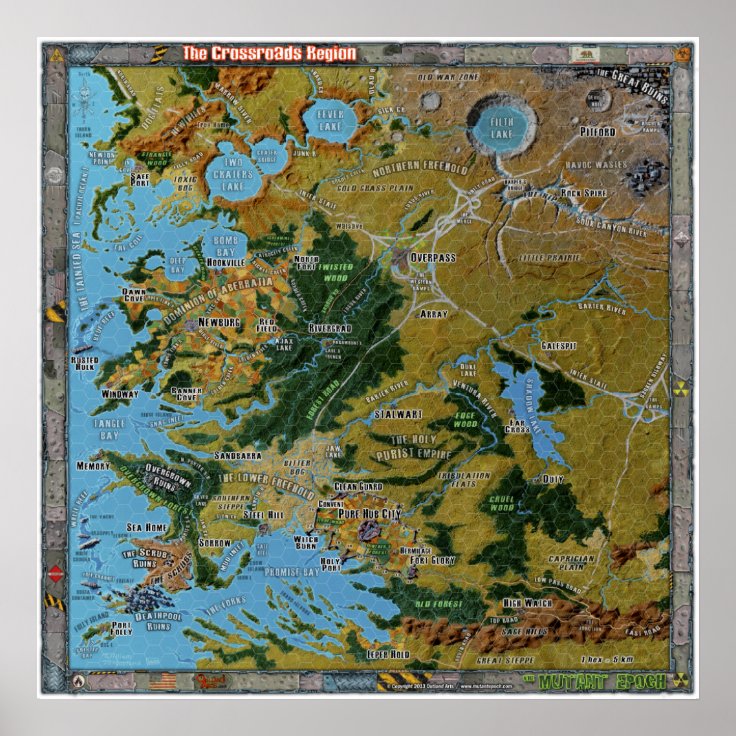 Crossroads Region Gazetteer Map Poster | Zazzle