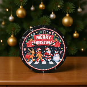 Crosswalk Christmas Large Clock