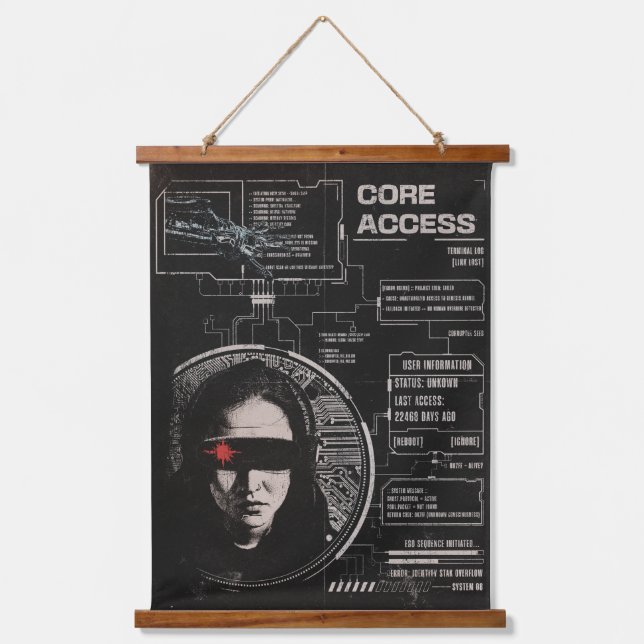 Crosswired - Techno-Brutalist Streetwear Design Hanging Tapestry (Front)