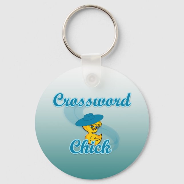 Crossword Chick #3 Keychain (Front)